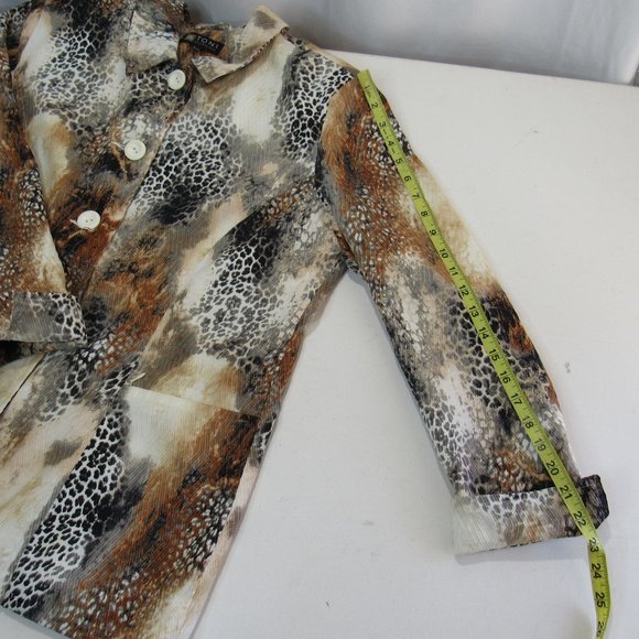 Toni Morgan Women's Button Up Blazer Jacket Cheetah/Leopard Print Size L - Picture 11 of 11